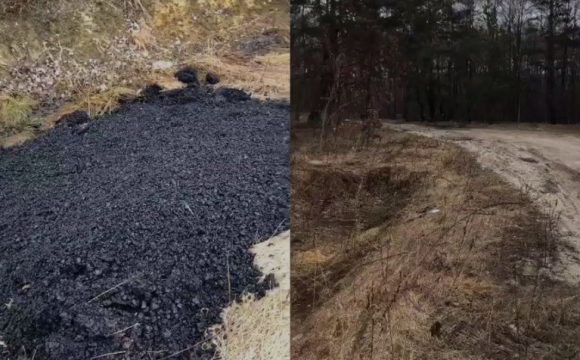 На Волині невідомі висипали асфальт у лісі