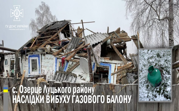 У помешканні на Волині вибухнув газовий балон: повністю зруйновано будинок