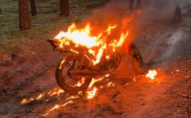 У Волинській області на відкритті мотосезону спалили мотоцикл
