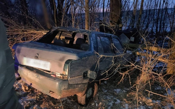 На Волині п'яний 43-річний водій в'їхав у дерево та травмувався. ФОТО
