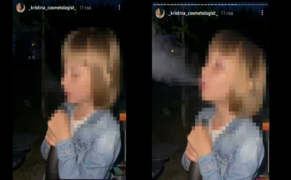 Тітка поганому не навчить: 7-річна дівчинка курила кальян. ВІДЕО