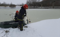 У Львівській області працівники ДСНС врятували зграю лебедів, яка примерзла до льоду
